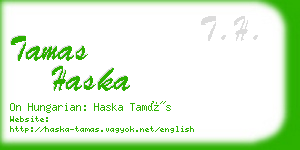 tamas haska business card